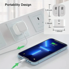 For iPhone 17 16 15 14 13 12 Pro Max X Fast 20W USB-C PD Plug Charger and Cable